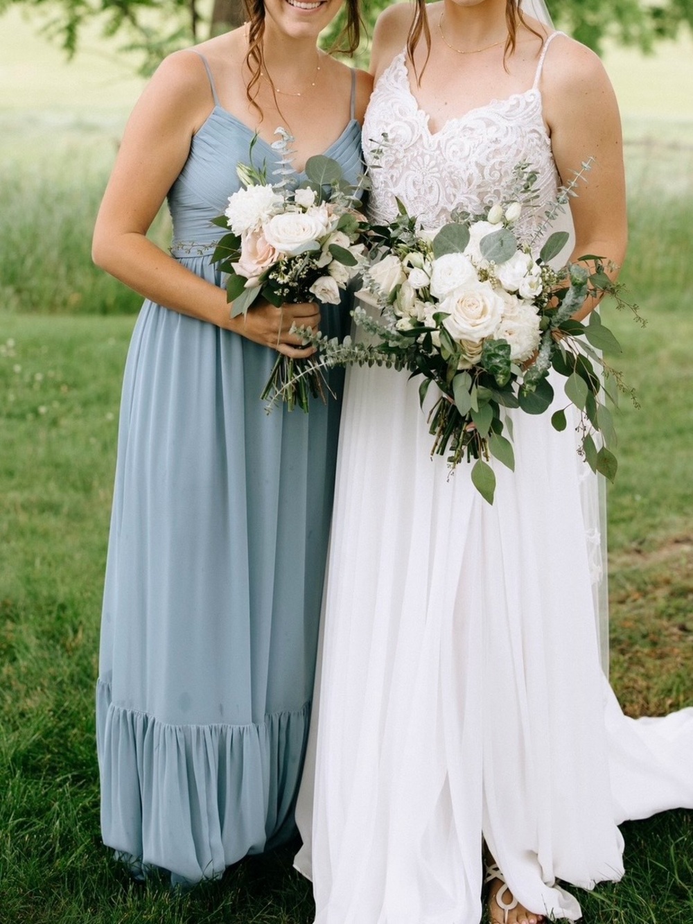 Dusty Blue bridesmaids wedding dress